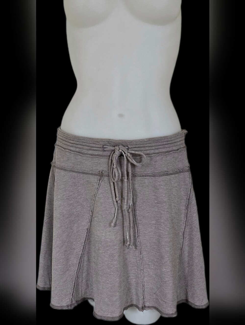 EUC Ruehl Light Brown Knit A Line Skater Flare Skirt M/L